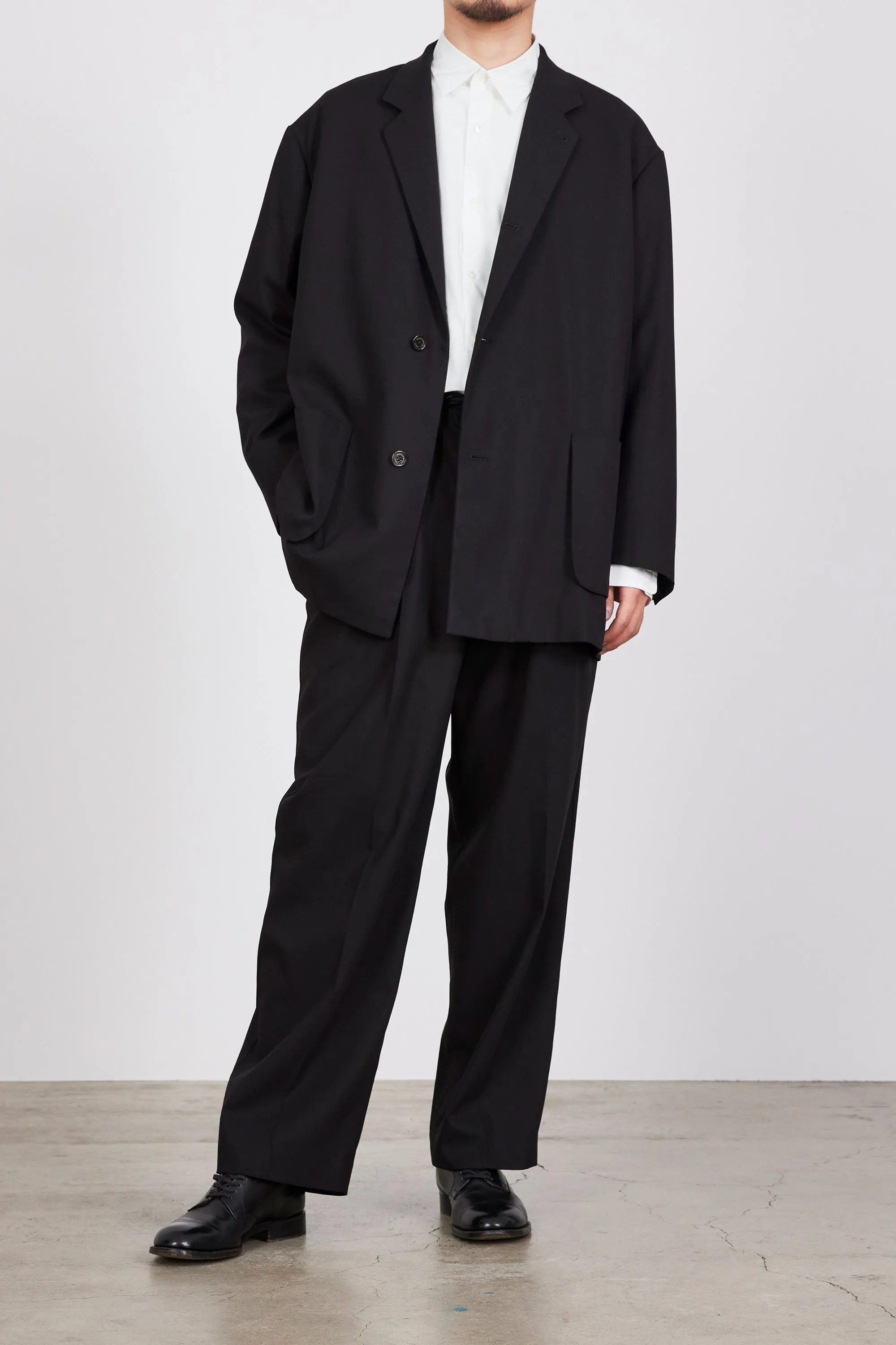 A24A-15PT01C DRY VOILE TWILL DOUBLE PLEATED EASY TROUSERS