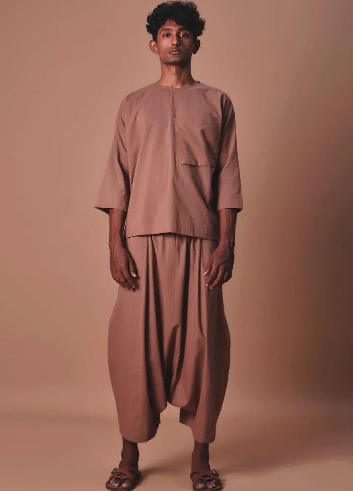 Brown Easy Fit Harem Pants