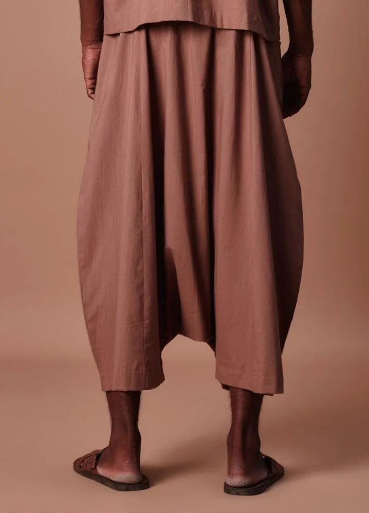 Brown Easy Fit Harem Pants
