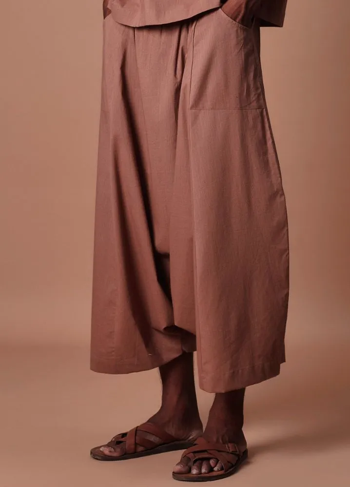 Brown Easy Fit Harem Pants