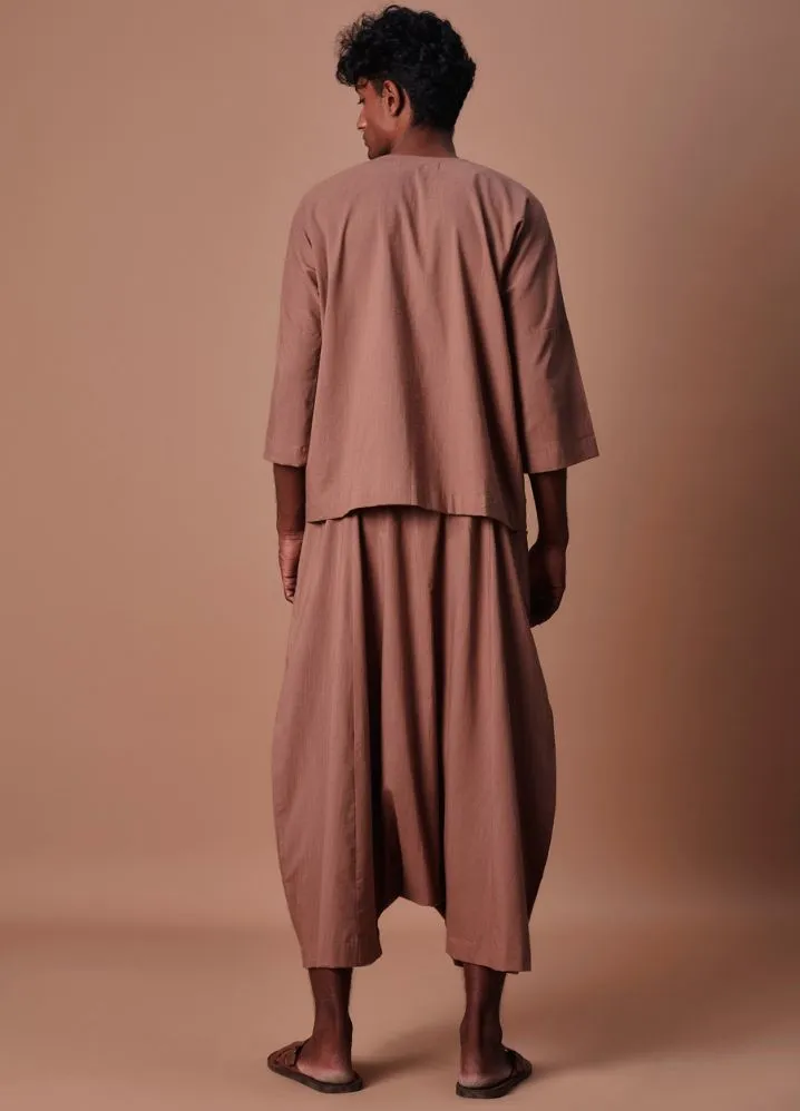 Brown Easy Fit Harem Pants