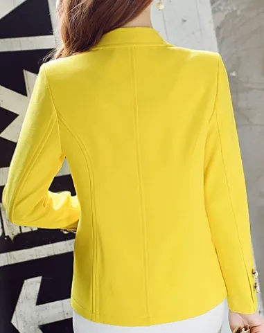 Female One Button Three Quarter Sleeve Formal Blazer
