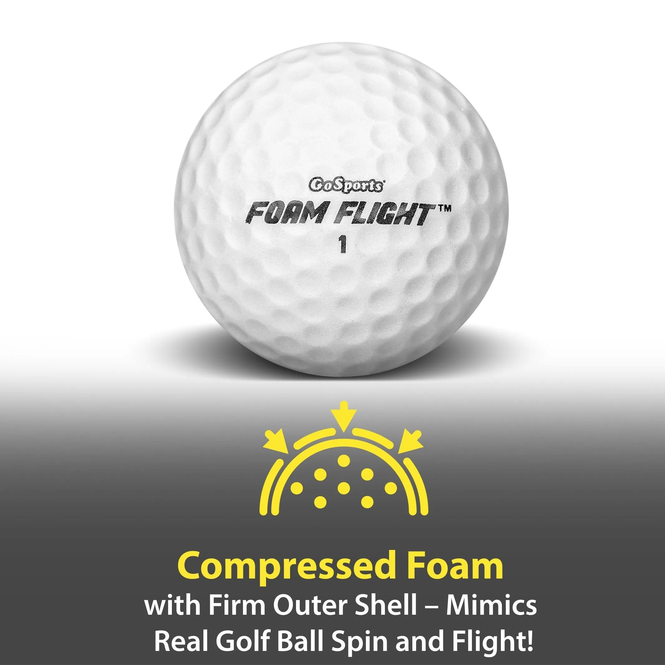 GoSports Foam Flight Practice Golf Balls - White