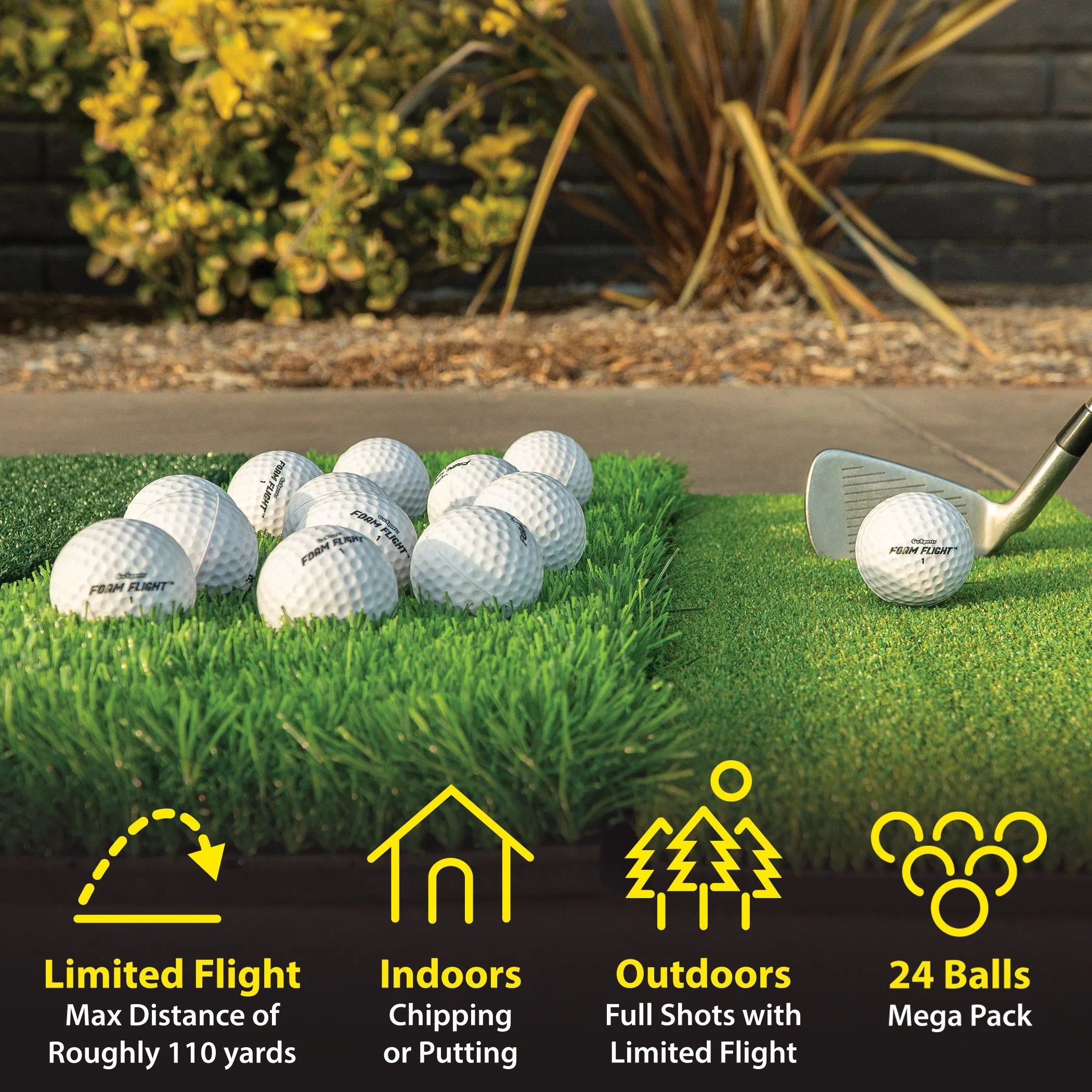 GoSports Foam Flight Practice Golf Balls - White