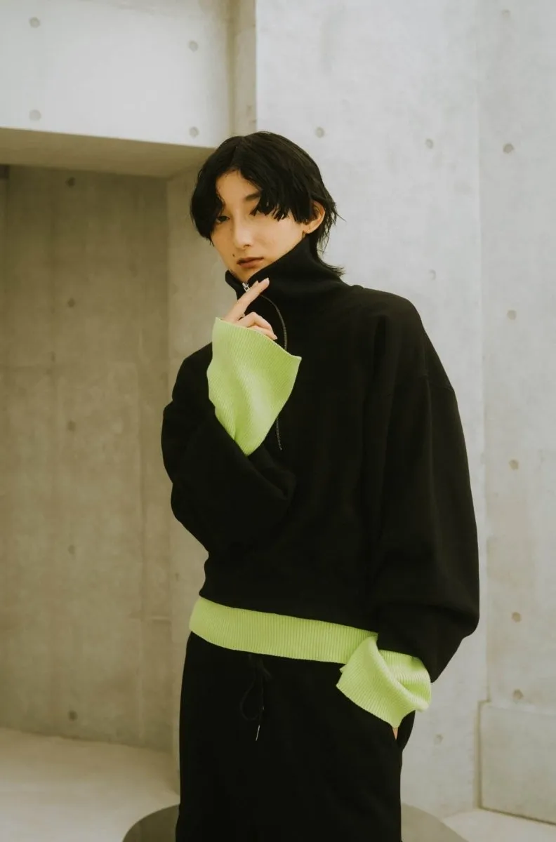 half zip sweat tops(unisex)/3color
