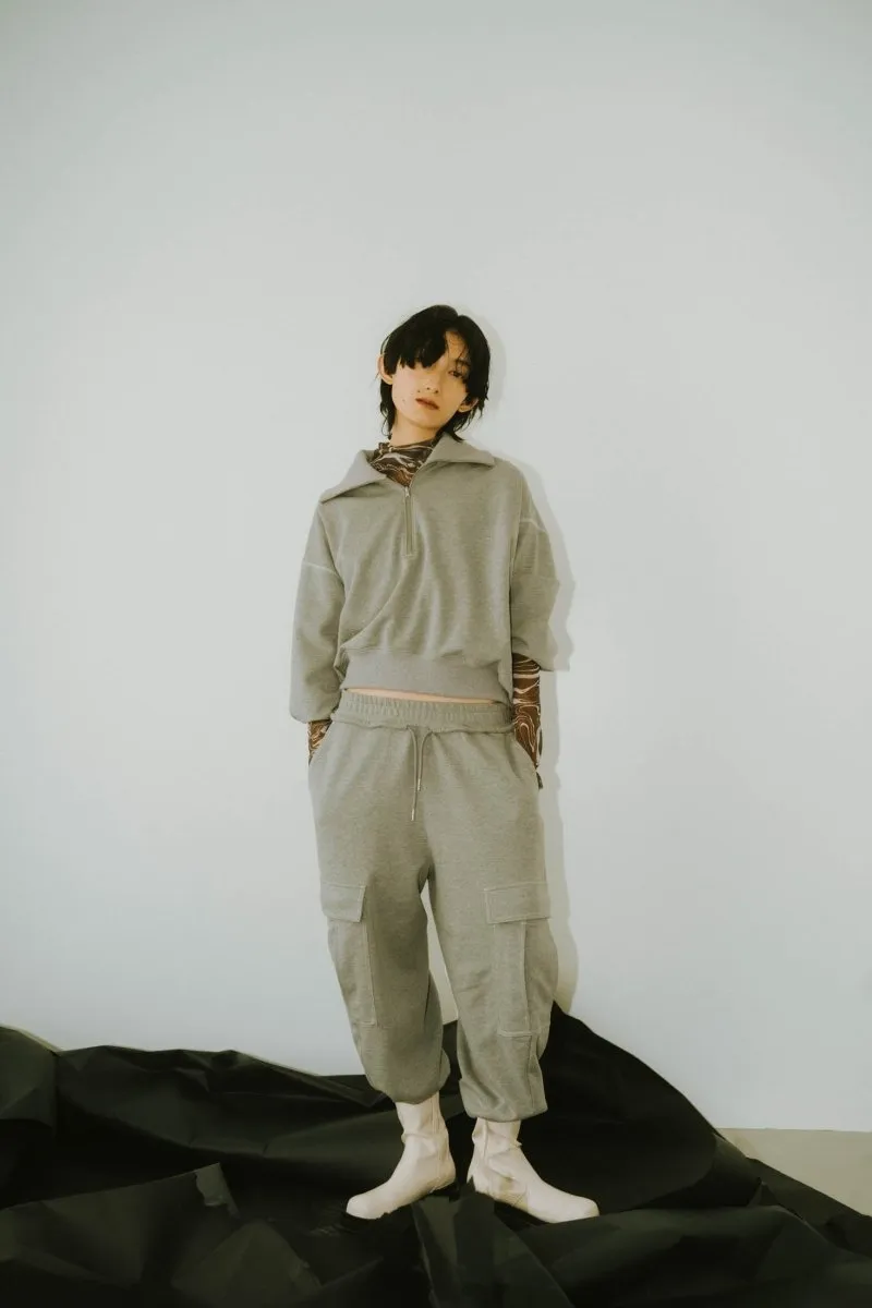 half zip sweat tops(unisex)/3color