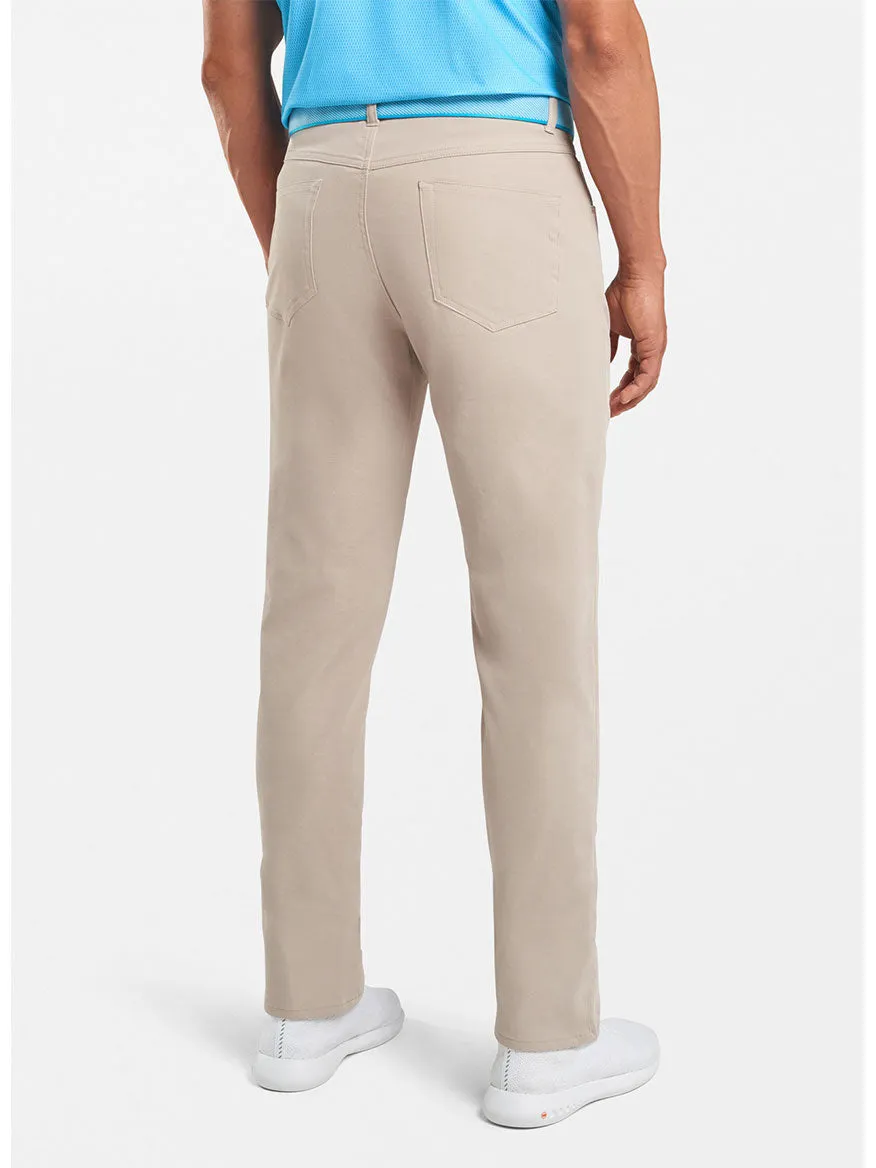 Peter Millar Performance Five-Pocket Pant in Khaki
