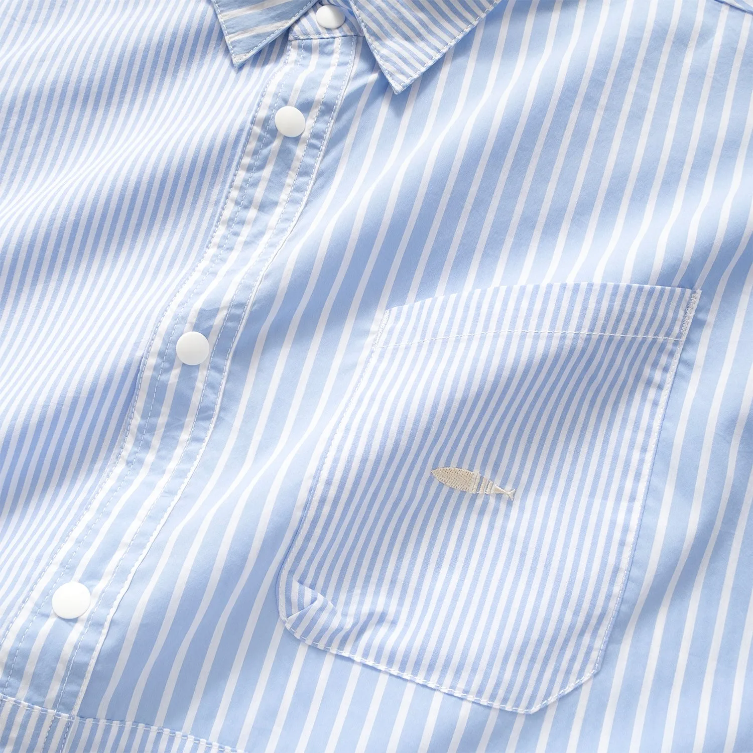 (ST378) Stripe Patchwork Short Sleeve Shirt